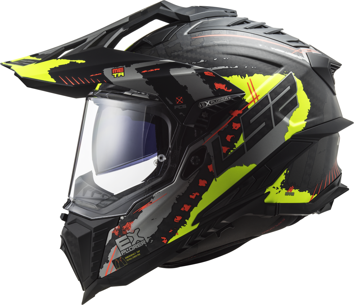 LS2 MX701 C EXTEND MATE AMARILLO FLUO 4 MX701 EXPLORERC EXTEND MATT H V YELLOW 407017053 A All Road