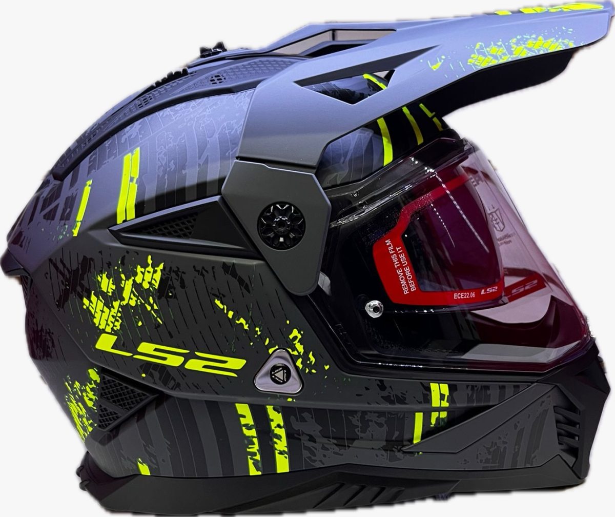 LS2 MX702 CRAZY NEGRO MATE AMARILLO - All Road